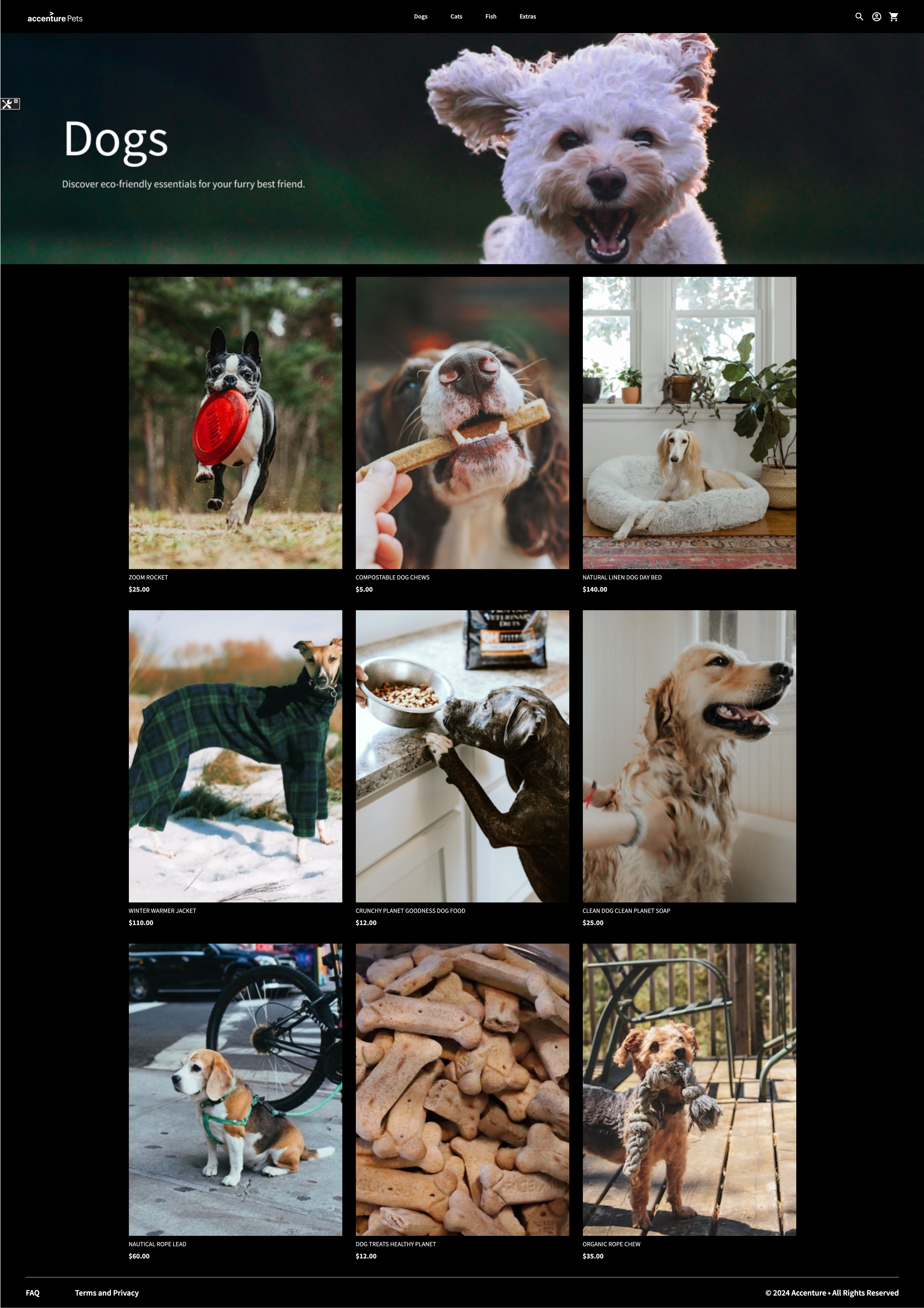 Accenture Pets - Product Listing Page