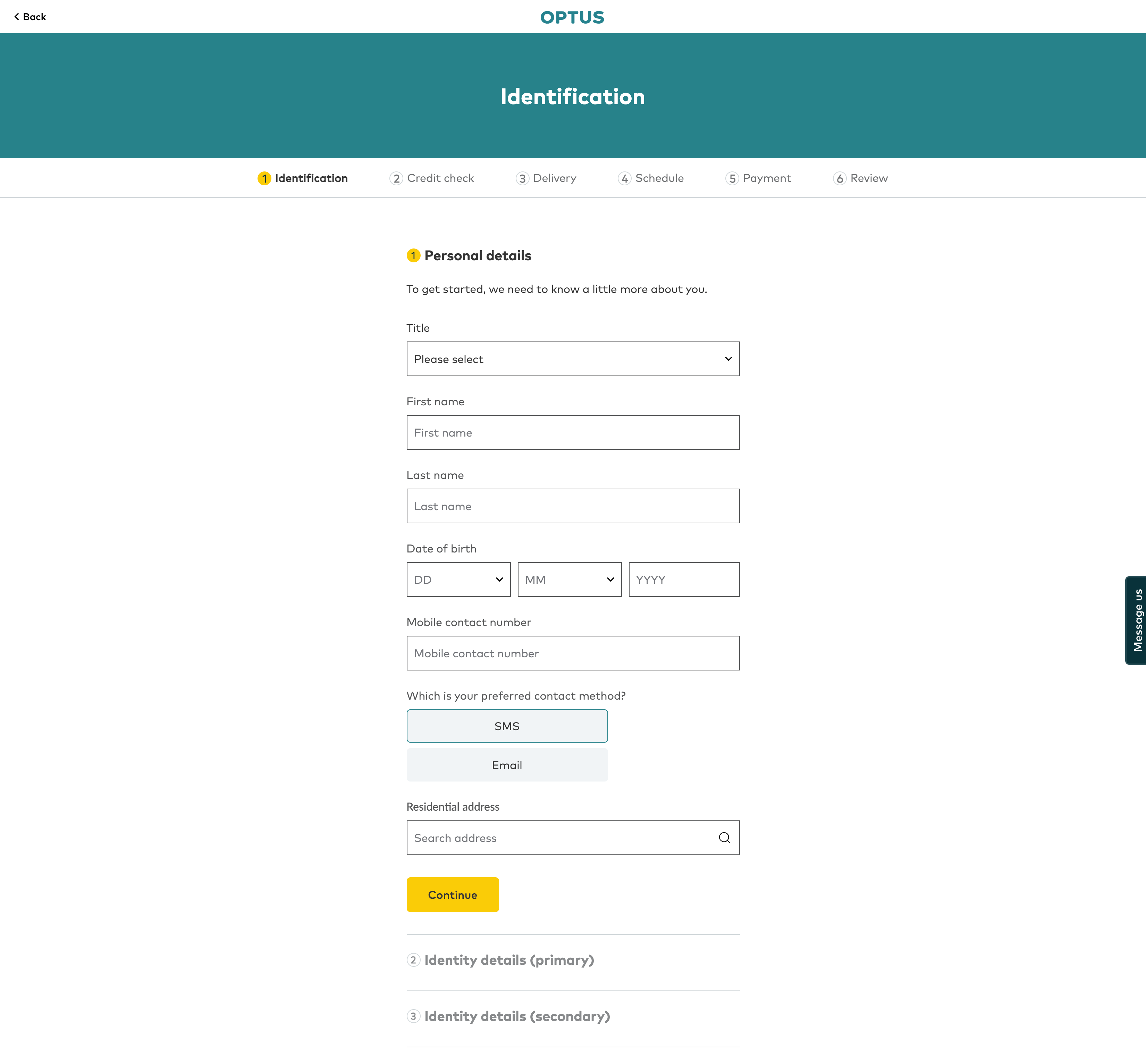 Optus - Checkout