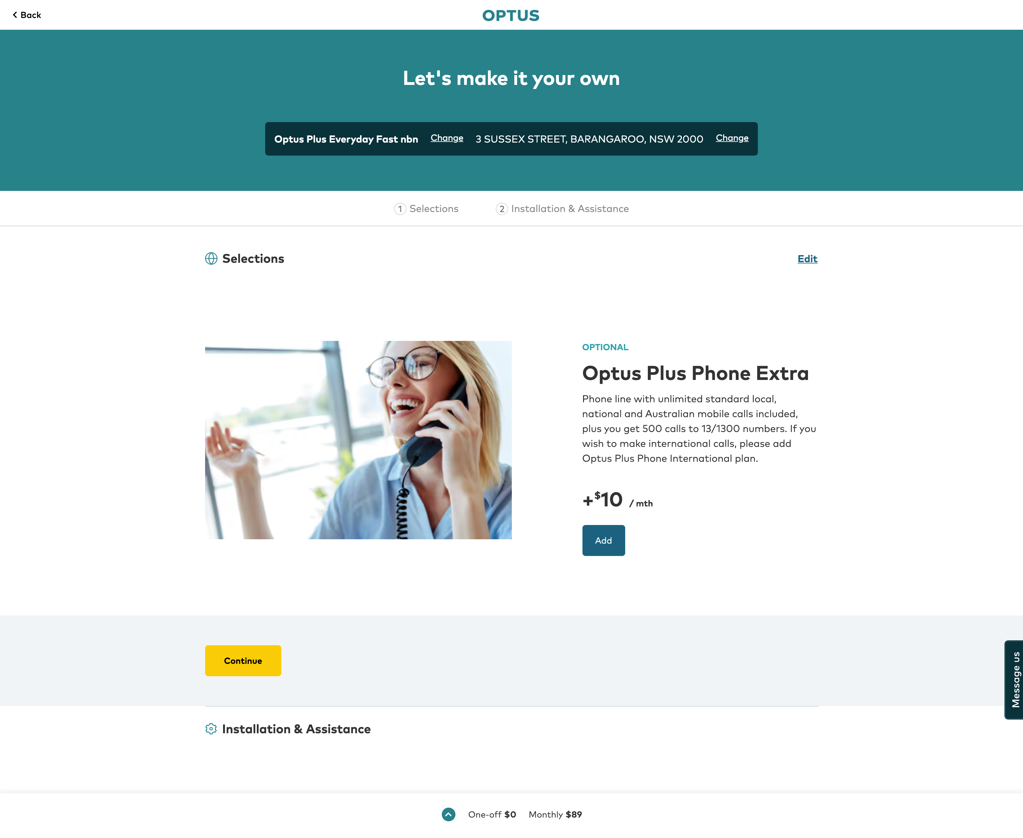 Optus - Configurator